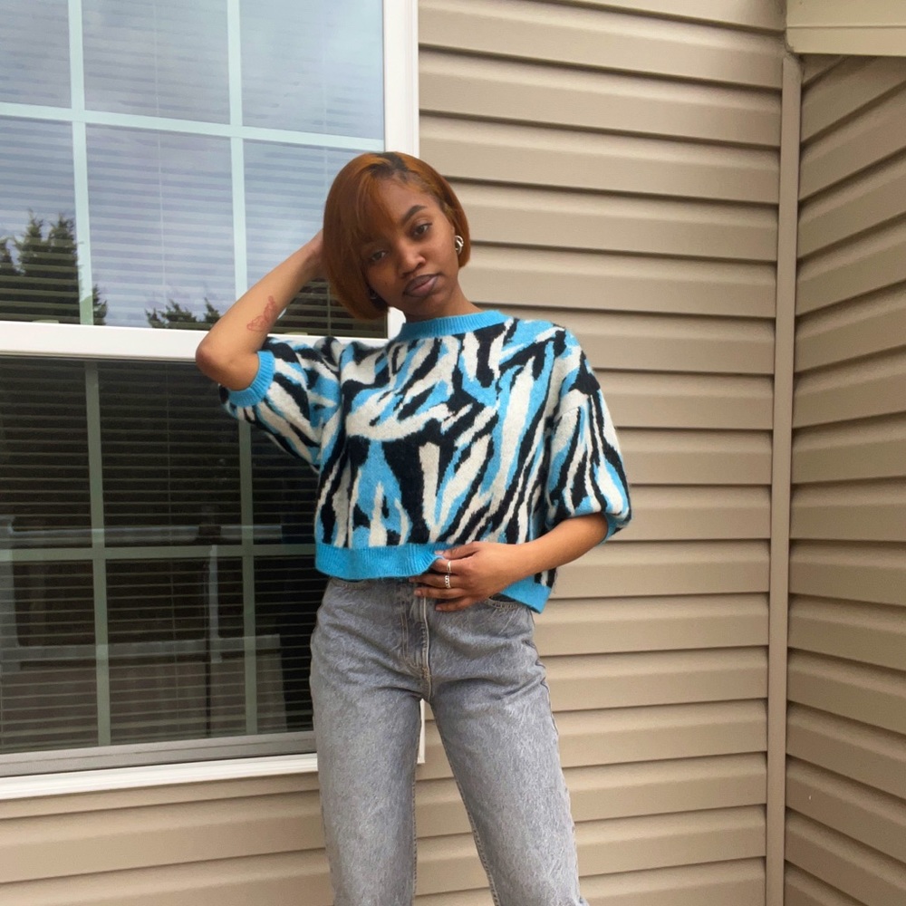 zara zebra print sweater